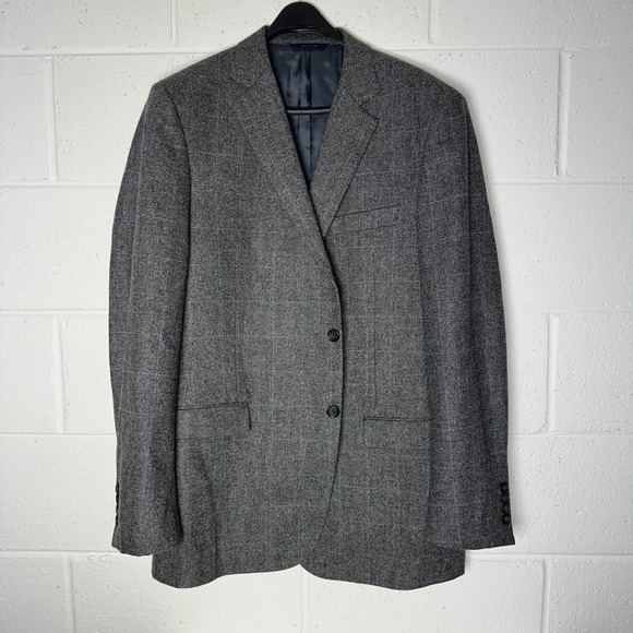 Brooks brothers 1818 wool‎ cashmere gray blue men's blazer size 44R - Picture 1 of 5